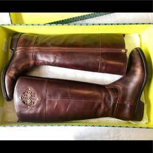 Women's Brown Leather Riding Boots